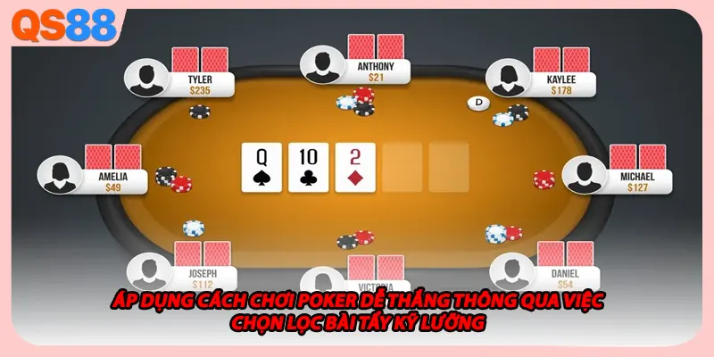 Áp dụng cách chơi Poker dễ thắng thông qua việc chọn lọc bài tẩy kỹ lưỡng