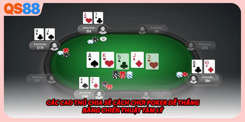 Các cao thủ chia sẻ cách chơi Poker dễ thắng bằng chiến thuật tâm lý