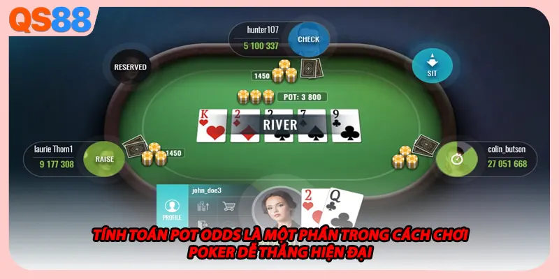 Tính toán Pot Odds là một phần trong cách chơi Poker dễ thắng hiện đại
